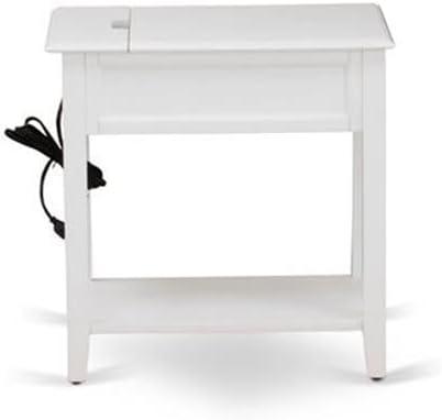 Denison Modern Wood Night Stand with 1 Mid Century Modern Drawers - White