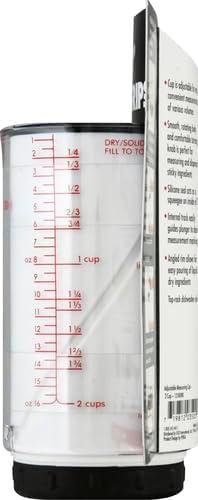 OXO Good Grips 2 Cup Adjustable Measuring Cup, Clear/Black