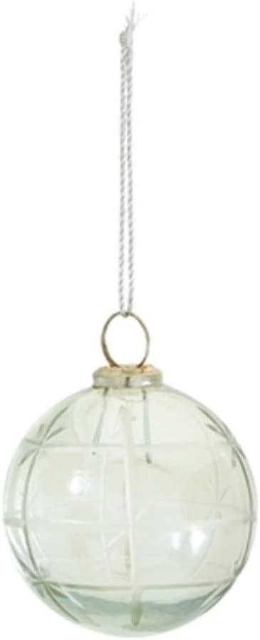 Melrose International Christmas Seasonal Glass Ball Hanging Ornament (Clear 3" D)