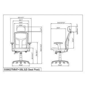 Lorell ErgoMesh Series High-Back Mesh Chair Black Mesh Seat - Mesh Back - Plastic, Steel Frame - Black - 28.5" Width x 28.5" Depth x 51" Height - 1 Each