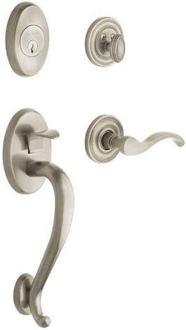 Baldwin Logan Handleset with Single Cylinder Deadbolt and Door Lever and Rosette