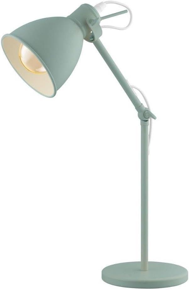 1-Light Priddy-P Desk Lamp Pastel Green - EGLO: Adjustable, ETL Listed, for Study & Work