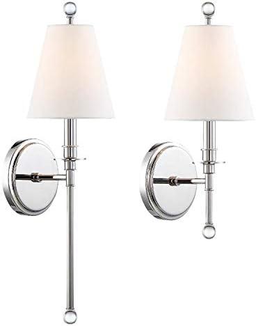RIV-382-PN-Crystorama Lighting-Riverdale 1-Light Wall Sconce in Traditional Style including 2 Stem Styles - 6 Inches Wide by 14.5 Inches High-Polished