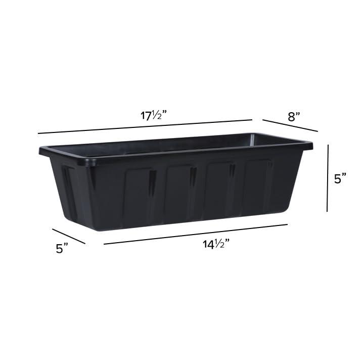 Novelty Poly-Pro Plastic Indoor/Outdoor Liner/Planter Flower Box, Black, 18 inch
