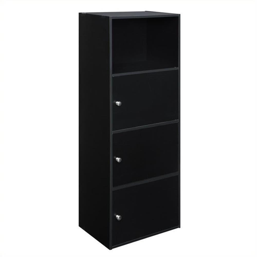 Convenience Concepts XTRA-Storage 3 Door Cabinet in Black Wood Finish