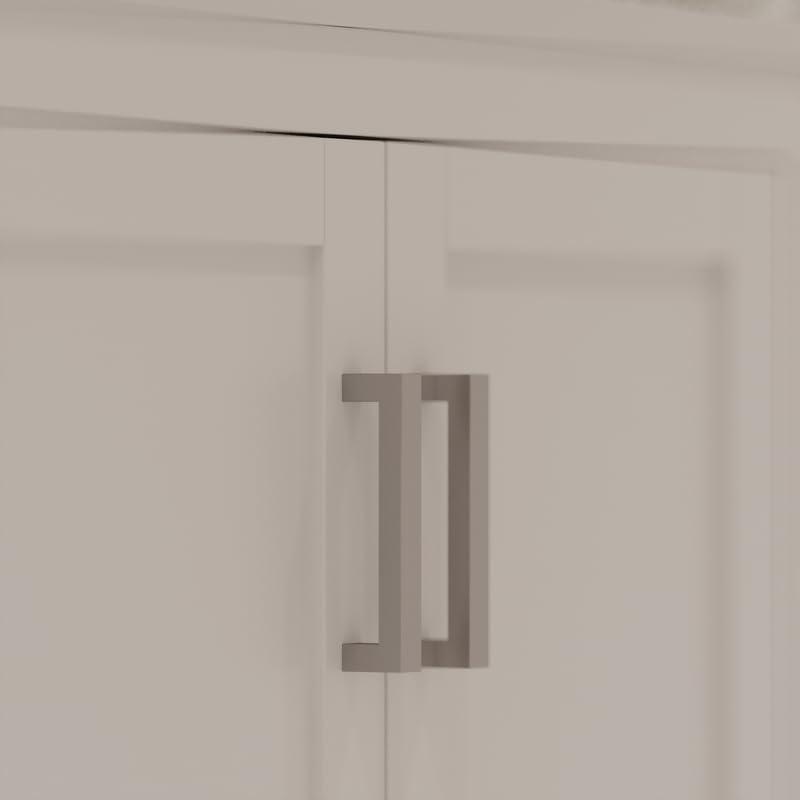 Ayna Decors Rooh 24 in White Bathroom Vanity Set with White Quartz Countertop | Ceramic Sink | 2 Soft Closing Doors | 1 Full Extention Soft Close Drawer | Brushed Nickel Hardware | AVR24WH3002