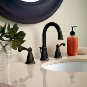 Moen Traditional Mediterranean Bronze Two-Handle Bathroom Faucet