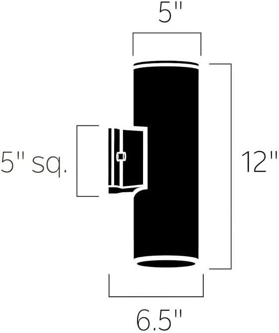 Kichler 12" 1 Light Integrated LED Textured Black Cylinder Outdoor Wall Sconce