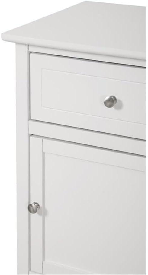 Glory Furniture Izzy 1 Drawer 1 Door Nightstand in White