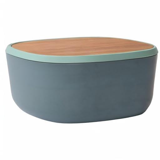 BergHOFF LEO Natural Bamboo Covered Bread Box & Cutting Board 12.5" x 8.5" x 6", Freshly Bread