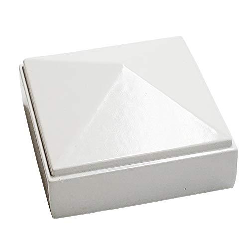 2" x 2" Aluminium Pyramid Post Cap for Metal Posts - Pressure Fit - White
