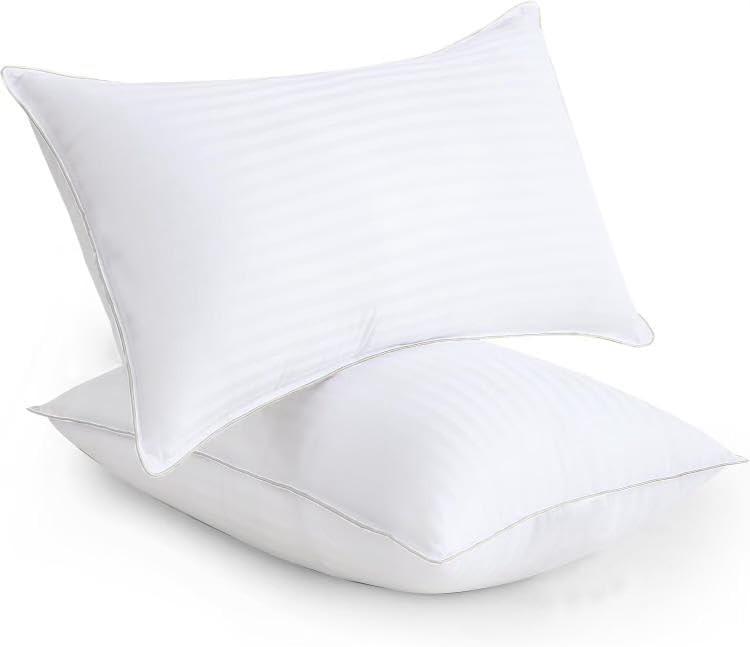 Dafinner 100% Egyptian Cotton Bed Pillows Set of 2, Queen Size Down Alternative Pillow Inserts, Cloud Fluffy Adjustable Stomach, Back, and Side Sleeper Pillows(20"x30", White)