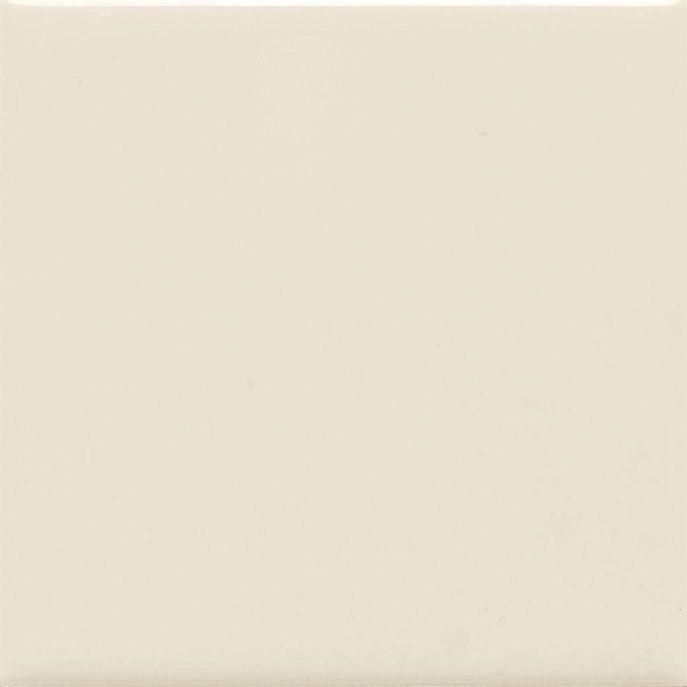 6x6 Almond 0135 Glossy Finish Ceramic Subway Tile Shower Walls Backsplash Made in USA (4 Piece Pack)