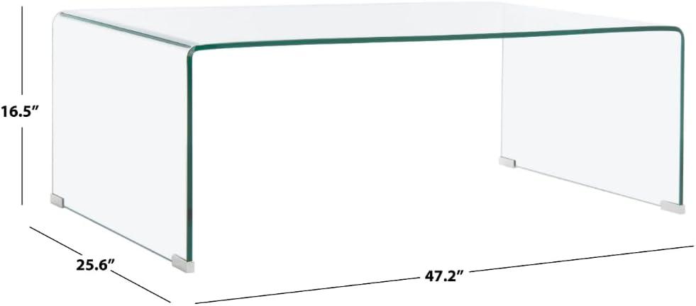 Willowith Glass Coffee Table - Clear - Safavieh