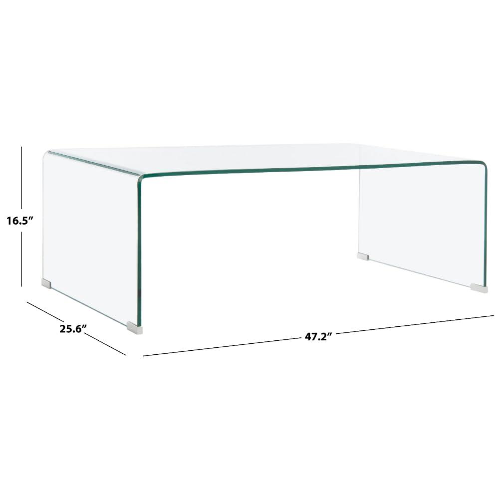 Willowith Glass Coffee Table - Clear - Safavieh
