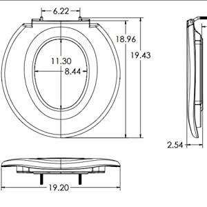 Big John Toilet Seat 2445263-3W Open Front with Cover Bariatric Toilet Seat, White