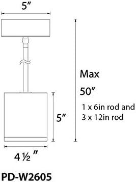 Tube Dimmable LED Cylinder Pendant, 3000K