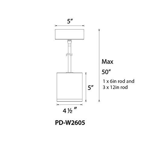 Tube Dimmable LED Cylinder Pendant, 3000K