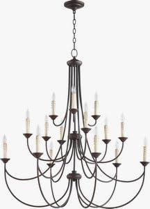 Oiled Bronze 15-Light Candle Style Chandelier