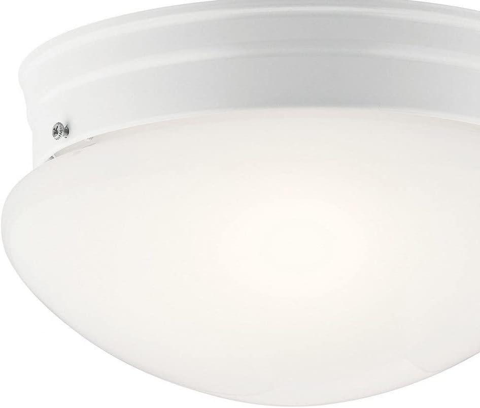 Ceiling Space 9" 2 Light Flush Mount with White Globe in Brushed Nickel