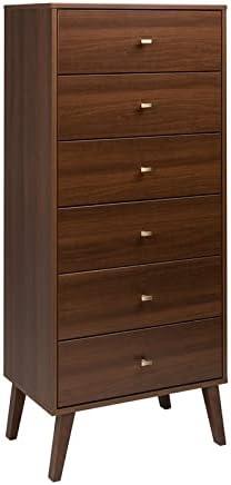 6 Drawer Milo Mid-Century Modern Tall Chest - Prepac
