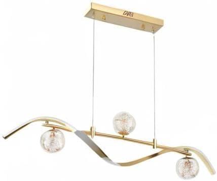 Gold LED Glass Globe 4-Light Modern Island Chandelier