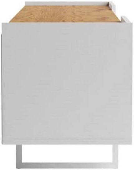 Winston TV Stand for TVs up to 65" White/Cinnamon - Manhattan Comfort: Entertainment Center with Cable Management