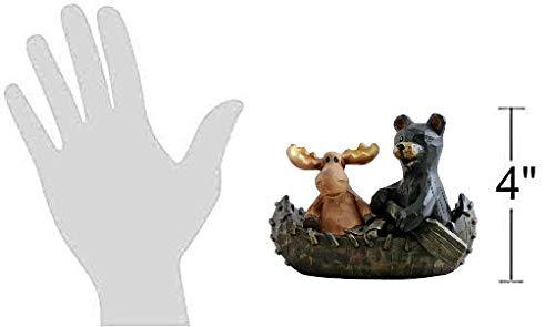 Design Toscano Moose and Black Bear in a Boat Statue