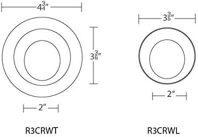 WAC Lighting R3CRWT-WT Ocularc 3.5'' LED Wall Washer Recessed Trim