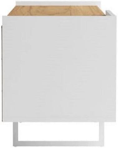 Winston TV Stand for TVs up to 50" White/Cinnamon - Manhattan Comfort: Mid-Century Design, Open & Concealed Shelving