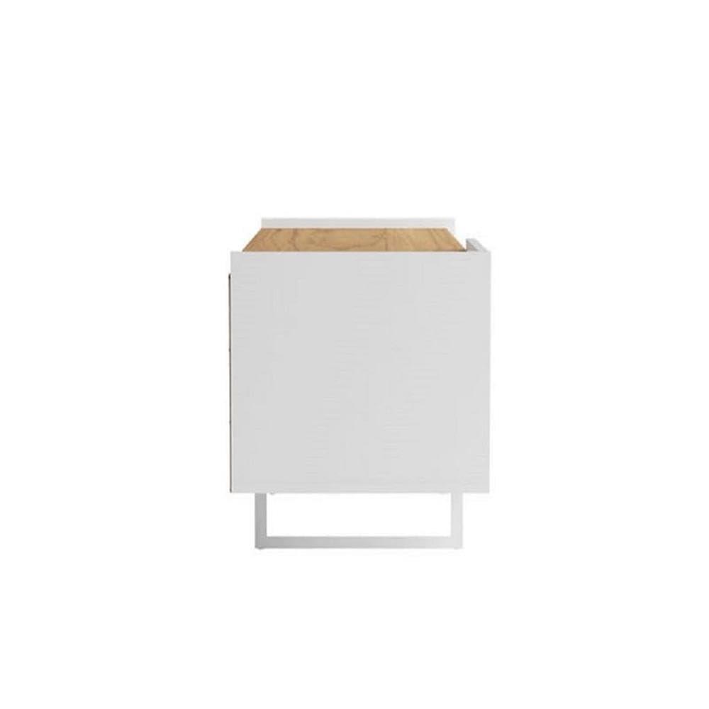 Winston TV Stand for TVs up to 50" White/Cinnamon - Manhattan Comfort: Mid-Century Design, Open & Concealed Shelving
