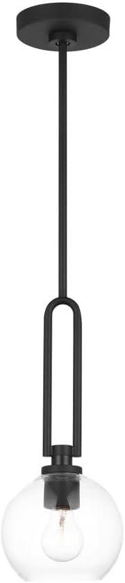 Codyn 1-Light Midnight Black Statement Mini Pendant Light with Clear Glass Shade