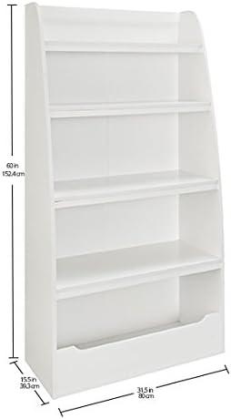 Ameriwood Home Mia Kids' 4-Shelf Bookcase, White