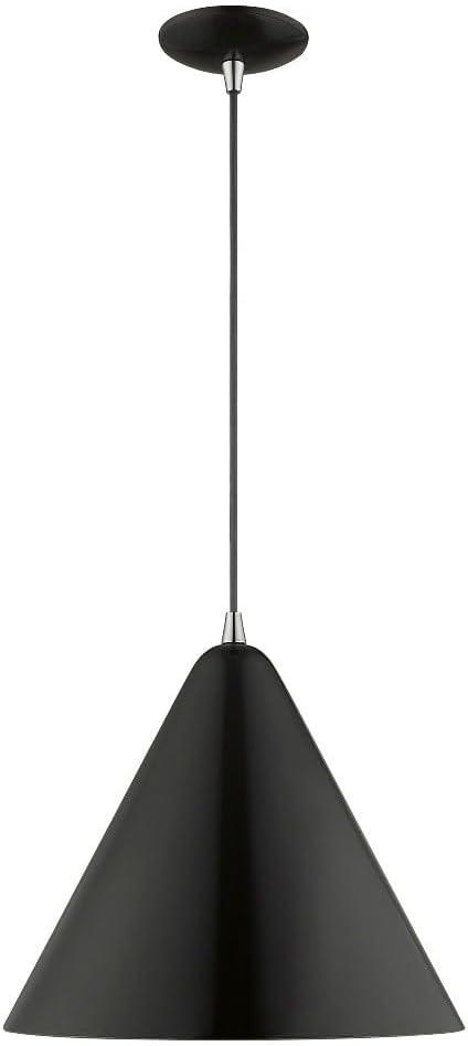Livex Lighting Dulce 1 - Light Pendant in  Brushed Aluminum/Polished Chrome