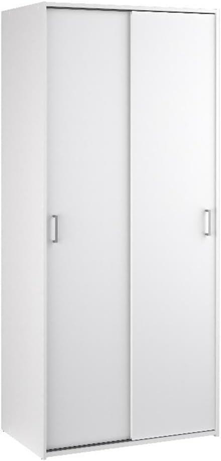 Tvilum Space Armoire Wardrobe with 2 Sliding Doors for Adults in White