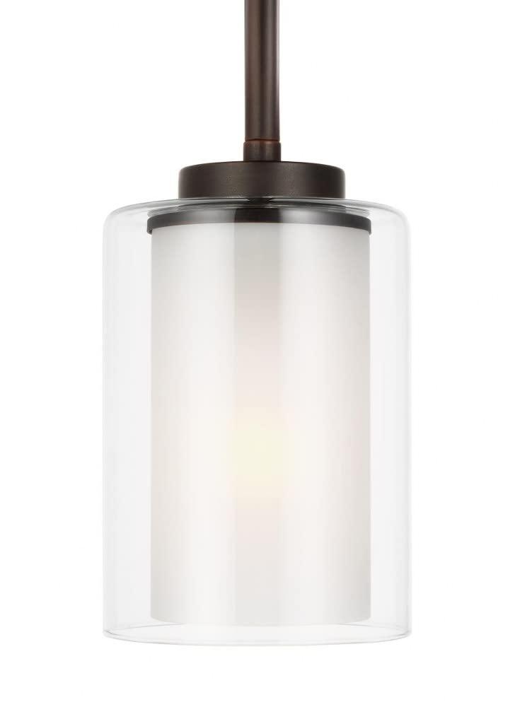 Generation Lighting 6137301-710 Elmwood Park One - Light Mini-Pendant Hanging Modern Fixture, Bronze