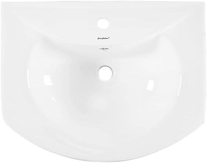 Château Pedestal Bathroom Sink U-Shaped Single Faucet Hole