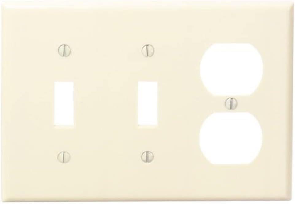 Ivory 3-Gang 2-Toggle 1-Duplex Thermoset Wall Plate