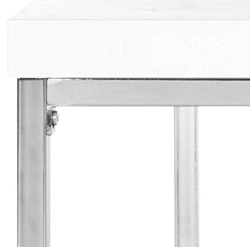 Malone High Gloss Coffee Table - White/Chrome - Safavieh