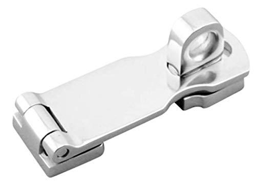 Silver Marine Grade Stainless Steel Heavy Duty Door Hasp with Turning Padlock Eye Mount