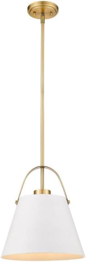 Z-Lite Z-Studio 1 - Light Pendant in  Matte White/Heritage Brass