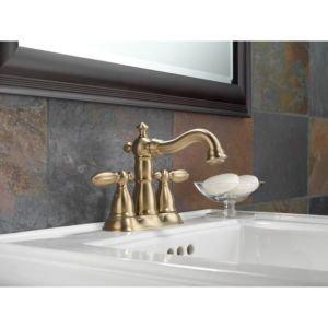 Delta Faucet Victorian Centerset Bathroom Faucet Brushed Nickel, Bathroom Sink Faucet, Diamond Seal Technology, Metal Drain Assembly, Stainless 2555-SSMPU-DST