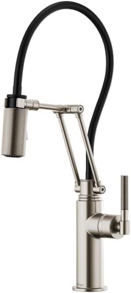 Sleek Stainless Steel 21.5" Modern Kitchen Faucet with 360 Swivel