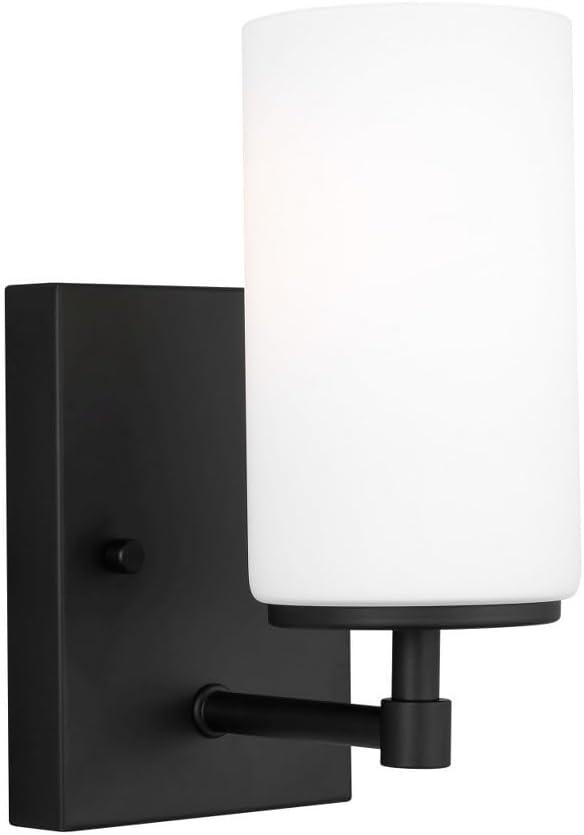 Generation Lighting 1-Light Alturas Contemporary Bath Fixture Wall Lamp Midnight Black 4124601-112 | Bathroom Light Fixture for Home Decor | Wall Sconce Vanity Light Fixture and Bathroom Accessory