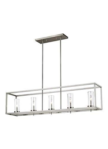 Zire 5-Light Brushed Nickel LED Island Pendant with Clear Glass Shades