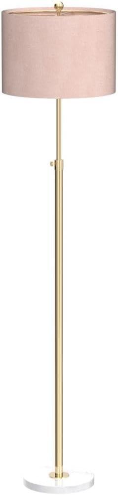 JONATHAN Y JYL3022A June 65" Adjustable Metal/Marble LED Floor Lamp, Modern, Contemporary, Elegant, Glam, Office, Living Room, Family Room, Dining Room, Bedroom, Hallway, Foyer, Brass