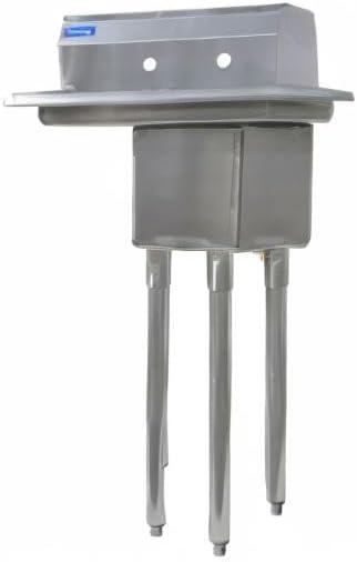 10″ x 14″ x 10″ with 10″ Left Drainboard with Faucet One Compartment Stainless Steel Commercial Kitchen Prep & Utility Sink | NSF