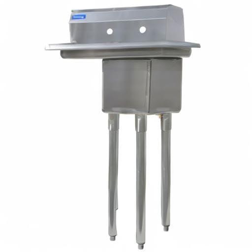 10″ x 14″ x 10″ with 10″ Left Drainboard with Faucet One Compartment Stainless Steel Commercial Kitchen Prep & Utility Sink | NSF