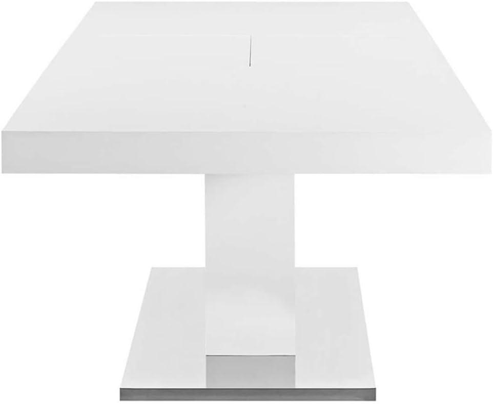 Vector Expandable Dining Table-EEI-2870-WHI-SLV