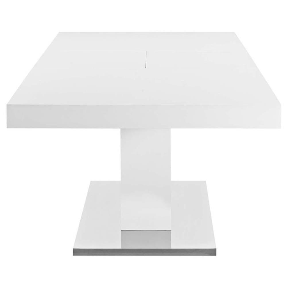 Vector Expandable Dining Table-EEI-2870-WHI-SLV